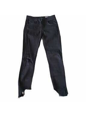 Rag & Bone Black Hampton 10 Inch Capri High-Rise Skinny Jeans with Raw Step Hem